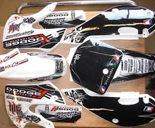 KLX 110 02-09 Kx 65 02-13 Graphics Kit / Plastics H&H Dodge Hunttington WHITE