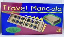 Mancala Travel Game Set-Folding Wood Board with Glass Beads