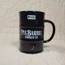 Pit Barrel Cooker Company Black Coffee Mug Cup Co Original 3D Shaped Ridges