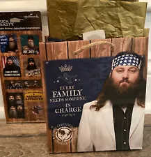 Lot of Duck Dynasty Family Hallmark Gift Bag Certified Redneck + Stickers A&E