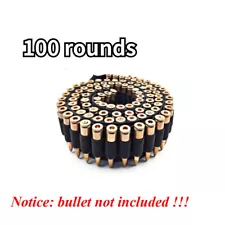 100 Rounds Ammo Belt Rifle Bullet Cartridge Bandolier For 30-30 .38 7.62x39 9mm