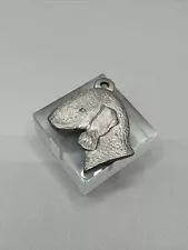 Rawcliffe Pewter I Love My Bedlington Terrier Key Ornament Medal Signed 1983