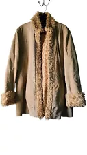 Women's Colebrook Penny Lane Suede Leather Coat Faux Fur Hippy Chic Plus Size 3X