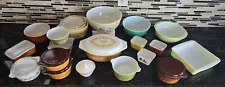 Huge! Vintage Pyrex Assorted Lot! Dishes, Bowls. Lids 33 Pieces Great Condition!