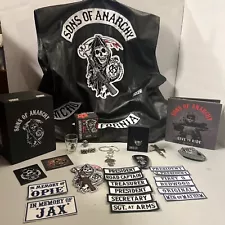 Sons Of Anarchy Merch Lot Vest Ring Patch Book Cigar Box Cutter Necklace