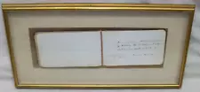 1878 Note & Signature from Winslow Homer in Book Matted & Framed Under Glass