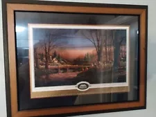 "SPRING FISHING" by Terry Redlin Framed & Matted 14.5X18.5 overall