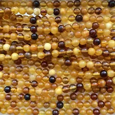 Genuine 100% Natural Baltic Amber Round Beads 4mm - 5mm - 7mm 15.5" Strand