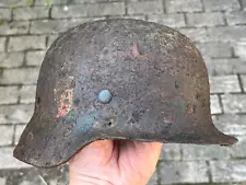 WW2 original German Helmet M35 from battlefield #107