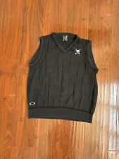 Vintage Oakley Software Scatter Skull Sweater Vest Size L Black Logo