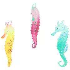 3 Pcs Fish Tank Landscaping Seahorse 10X4X1CM Office