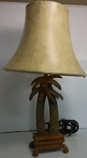 VINTAGE PALM TREE TABLE LAMP W/ SHADE