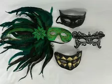 Lot of 4 MARDI GRAS MASQUERADE MASK HALLOWEEN COSTUME MASK