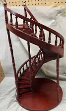 Dolls House Spiral Staircase Wooden stands alone for gorgeous display of dolls