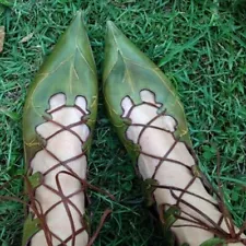 Women's Lace Up Pixie Fairy Boots Costume Cosplay Forest Leaves Festival Shoes