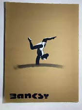 banksy painting on paperboard (Handmade) signed and stamped 15.7 x 11.8 in