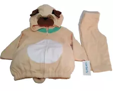 New Carter's 2 Piece Baby Pug Costume Size 6/9 Months Outfit Peach Color Dog