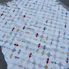 Vintage 4 point star hand quilted CUTTER quilt