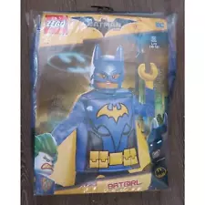 LEGO BATMAN MOVIE Bat Girl Costume Size L 10/12 Tunic Cape Mask Hands Halloween