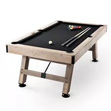 VEVOR 7ft Billiards Table Pool Table Set Black Cloth for Family Game Room