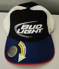 Bud Light Baseball Cap One Sz W/ Built In Bottle Opener Beer Cap Budweiser