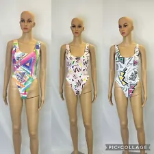 (3) Vintage Marika Sz Medium Thong Leotard Bodysuit 80s 90s Dance Jazzercise Gym