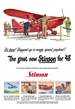 1948 Stinson "Flying Station Wagon" Vintage Airplane Poster