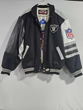 Vintage Oakland Raiders Leather Jacket Mens Large Jeff Hamilton