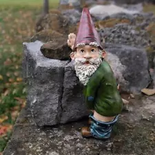 Funny Garden Gnome Statue Resin Home Lawn Ornament Figure Sculpture Decor