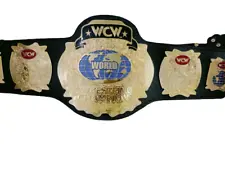 Old WCW World Tag Team Wrestling Championship Leather Belt 2 MM Brass Metal A+