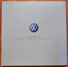 2008 VOLKSWAGEN PHAETON car sales brochure from UK. Price list & specifications