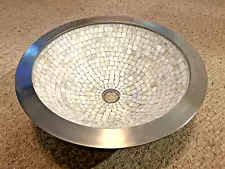 Luxury Mosaic Vessel Sink - Linkasink Bathroom Sink, Mother of Pearl & Nickel