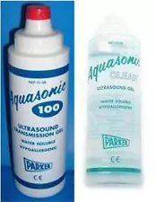 Parker AQUASONIC Ultrasound Transmission Gel 250mL 8.5oz 100 Blue or Clear USA