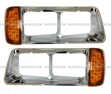 Headlight Bezel with LED Corner Light LH & RH Fit: 1989-2003 Freightliner FLD120