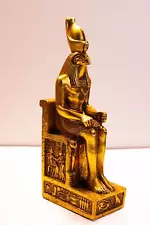 Egyptian God Horus wearing double crown - Horus statue - Falcon Horus