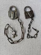 2 antique railroad locks ca. 1905. 1 is RY.EX.AGY 2nd lock is stamped CB & QRR