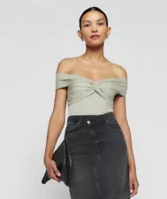 $88 Reformation Ezlynn Off The Shoulder Top In Dried Herbs Size XS