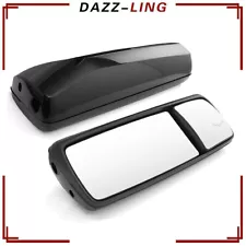 Black Door Mirror Power Heated Pair For Volvo VNL Passenger and Driver Side