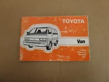 1984 Toyota Van owners manual ORIGINAL literature (For: 1984 Toyota Van)