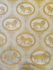 Silk Damask Designer Fabric 6.5 Yds Luxury Hi End Lions Upholstery Drapery