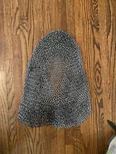 Medieval Blackened Chainmail Coif Hood Armor