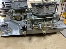 Edelbrock Dual Quad Manifold And Carbs For SBC