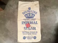 VINTAGE CLOTH IMPERIAL PURE CANE SUGAR BAG 100 LBS SUGARLAND TEXAS