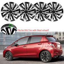 15" Wheel Cover Full Hub Caps fit R15 Tire &Steel Rim For Toyota Yaris 2009-2023