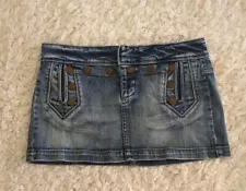 DKNY Jeans Denim Mini Skirt Juniors Size 3 Low Rise