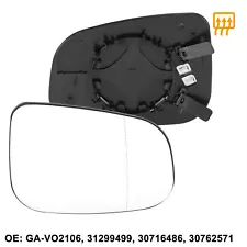 Car Right Passenger Side Heated Mirror Glass with Backing for Volvo C30 V60 S60 (For: Volvo C30)