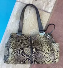 BRIGHTON ZOE PYTHON SNAKE SKIN LOOK ORGANIZER BAG EXCELLENT