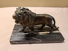 Collectible Statue bronze sculpture Animal Wildlife African Lion Figure AS IS