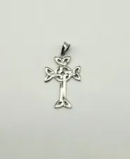 Vintage Sterling Silver CELTIC CROSS Pendant For Necklace 2.2g