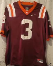 Virginia Tech Hokies NIKE Football Jersey #3 Size Men's Large Stitched